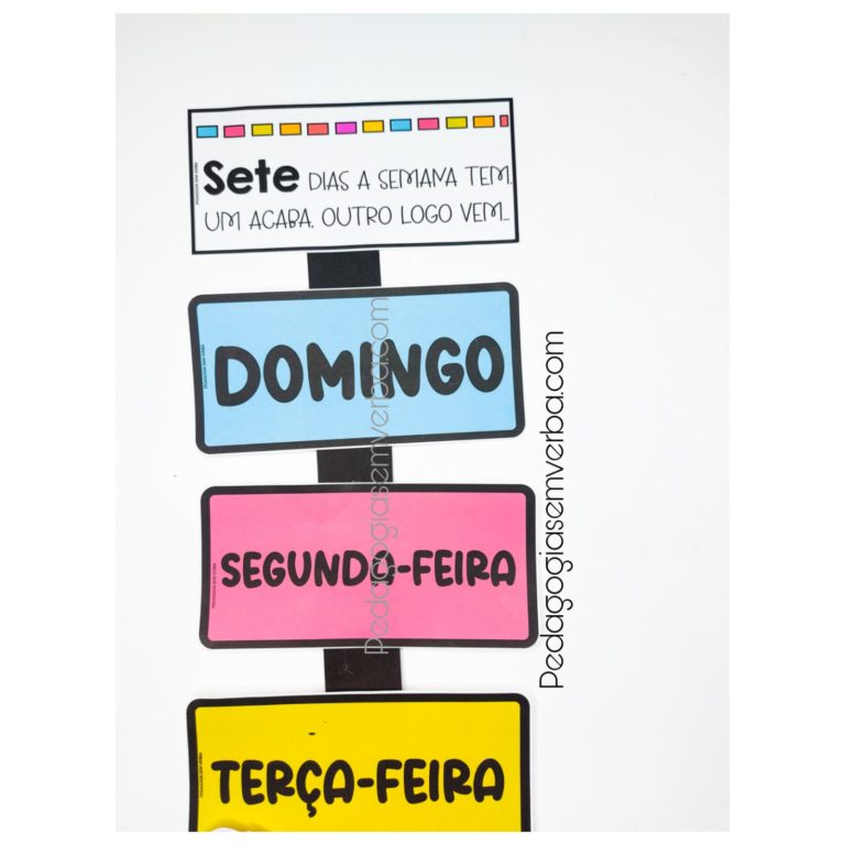 MURAL DIAS DA SEMANA - ROTINA - Pedagogia sem Verba